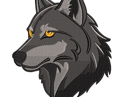 Wolf Embroidery Design