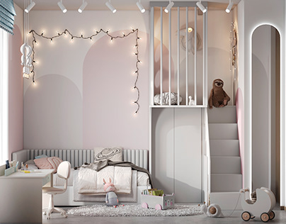 Visualization of the interior of a children's room.