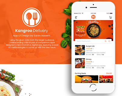 Kangroo Delivery - Online Food Delivery App UI Design