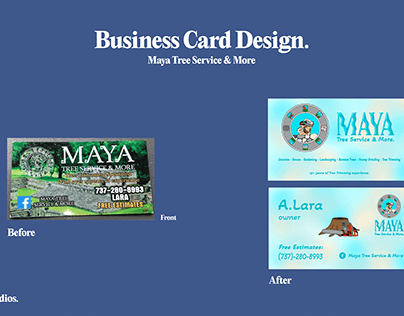 Business Card Design for Maya Tree Service & More