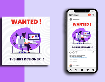 WANTED T-shirt Designer | Social Media Banner