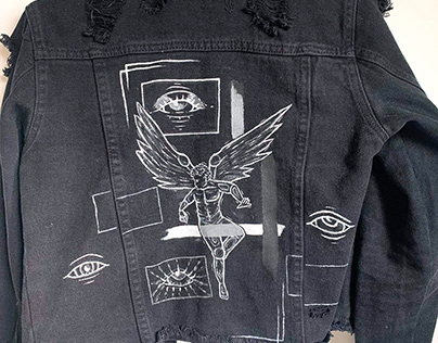 My design- angel + jean jacket