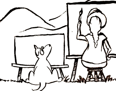 Gracie Cartoon - A day of painting