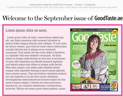 GoodTaste Magazine Newsletter Design