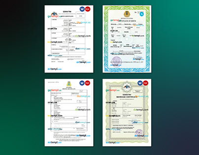 Eswatini,Estonia certificate templates