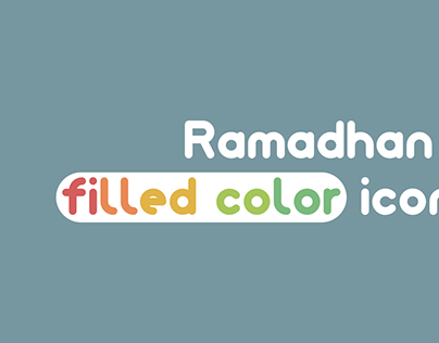 Ramadhan filled color icon set
