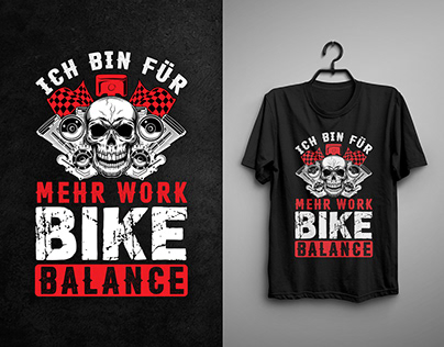 Bike Balance T-shirt Design, Custom Typography T-shirts