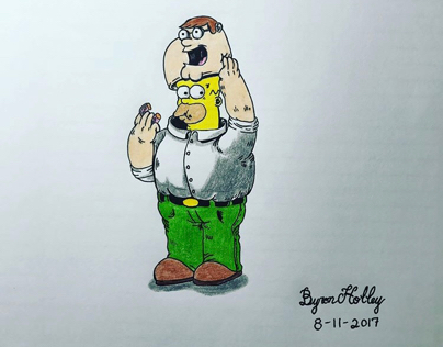 Homer In Disguise As “Peter Griffin” Illustration