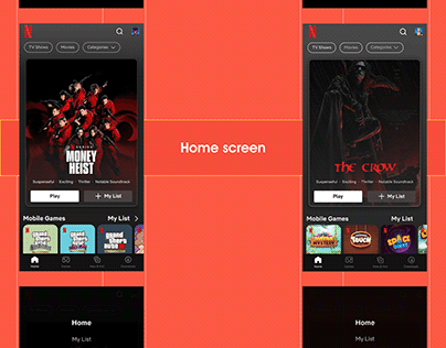 Netflix App screen mimicking