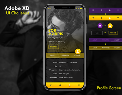 Profile Screen - Adobe XD UI Challenge