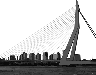 Erasmus Bridge Ilustrated Photo