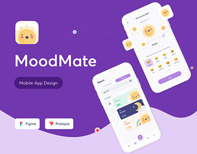 MoodMate - Mood Tracker App UI Design