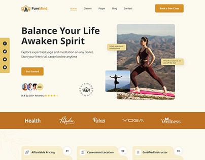 Meditation and Yoga Website Landing Page