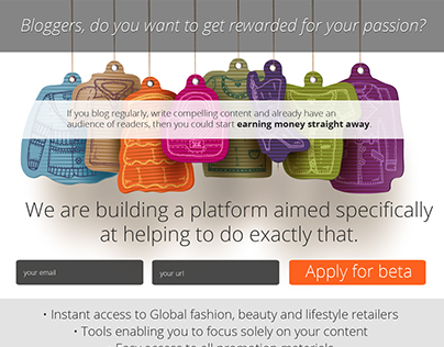 Landingpage for Fashion Bloggers