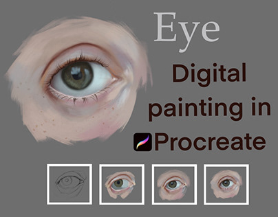 Eye digital painting. Step by step