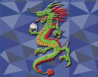 dragon with dumpling design