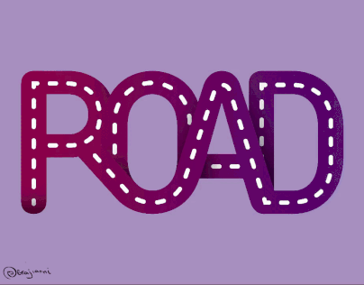 Road Top View. Flat Animation