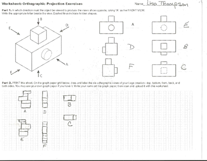 Orthographic Projection Excercise... GRD 230 class