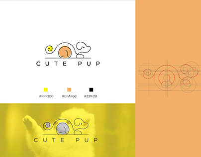 CUTE PUP dog unused Logo Design