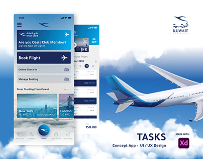 Kuwait Airways - Concept App UI/UX Design