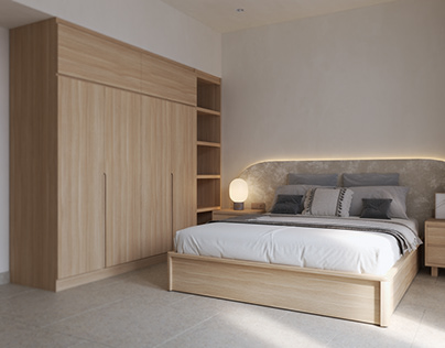 Japandi minimalist bedroom