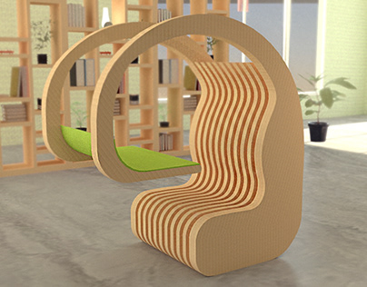 Ergonomic Plywood Library Chair