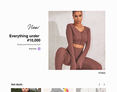 Landing Page for a fashion store