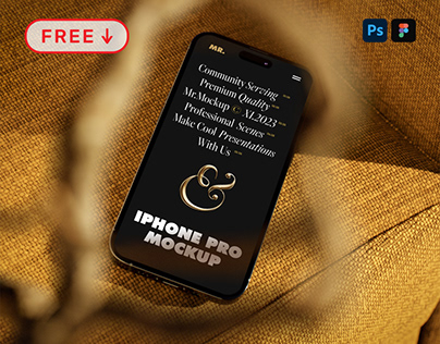 Free iPhone 14 on Armchair Mockup