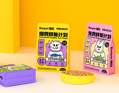 Bonpet蹦宠丨宠物趣味猫狗兔粮包装设计