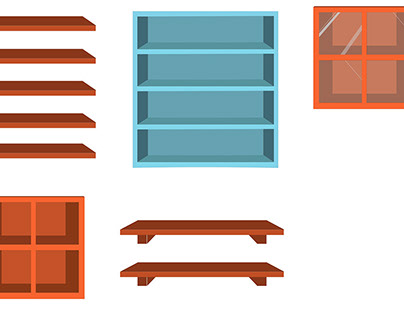 Various kinds of Rack or shelves collection for design