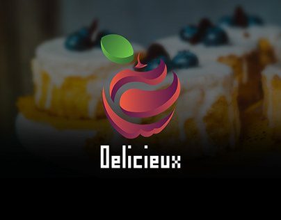 Delicieux, desserts logo, apple golden ratio