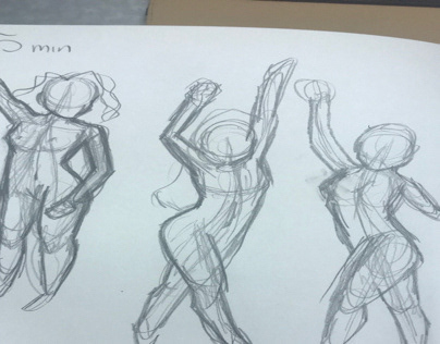 Figure Sketches (1 min, 5 min, 10 min)