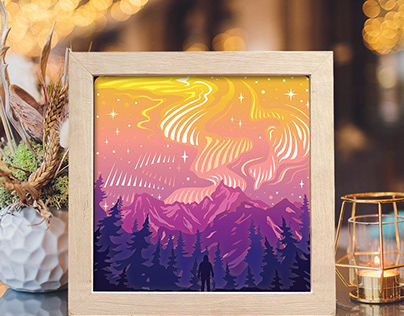 Aurora Borealis – Paper Cut Light Box File