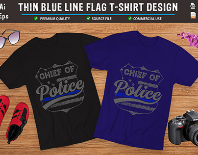 Thin blue line flag t-shirt