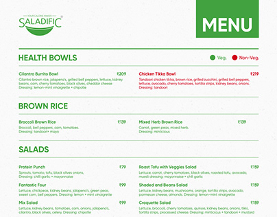 Saladific - Restaurant Menu Design #salad #menu