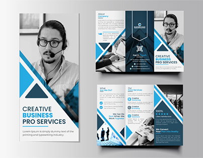 Corporate Tri-Fold Business Brochure Template Design