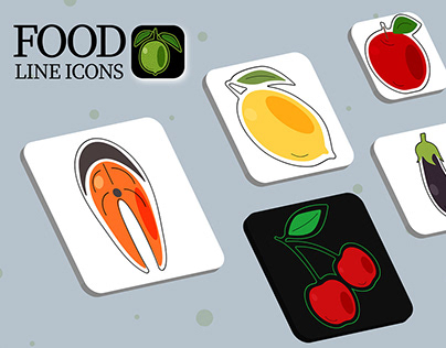 Set of icons on the theme "Healthy food"