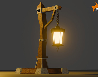 Wooden Street Lamp Modeling