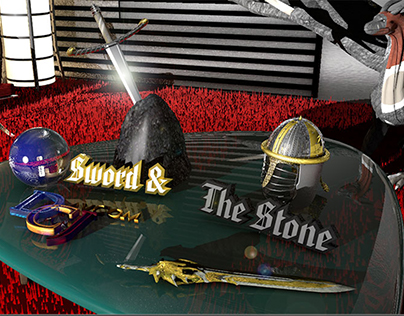 Sword and Stone 3D Render