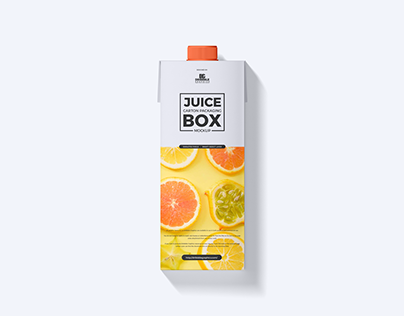 Free Juice Carton Box Mockup