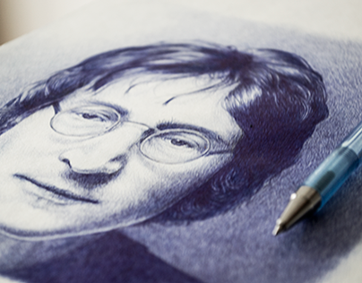 John Lennon ballpoint pen drawing