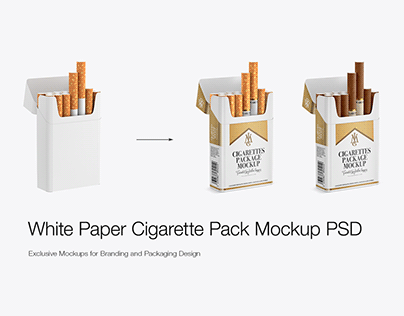 Open Cigarette Pack King Size pack PSD Mockup