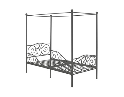 Pewter Twin Canopy Bed