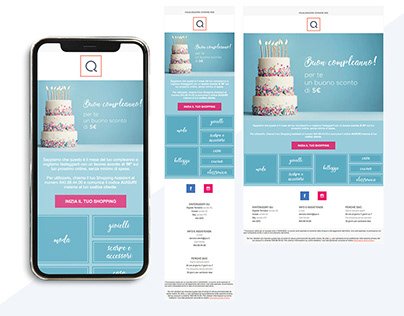 Birthday email design for QVC Italia