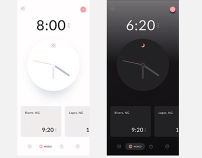 iOS Clock - Light and Dark