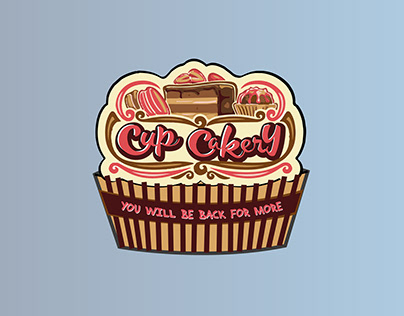 Bakery logo design (Cup Cakery).