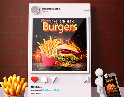 Design Social Media Super Delicious Burger