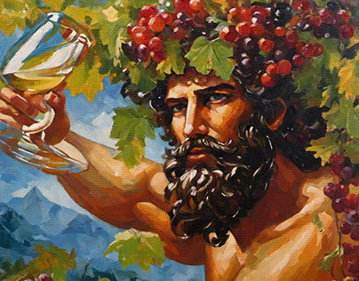 Dionysus, the Greek god of wine and revelry.