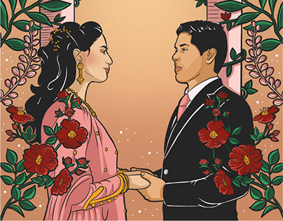 Wedding card illustration