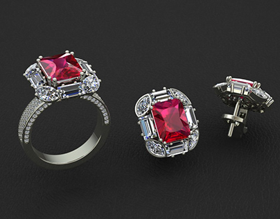Project thumbnail - ruby jewelry set